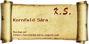 Kornfeld Sára névjegykártya