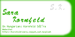 sara kornfeld business card